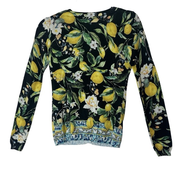 Boston Proper Cardigan Sweater Top Women's XXS Lemons Summer Crop‎ Stretch - Picture 2 of 7